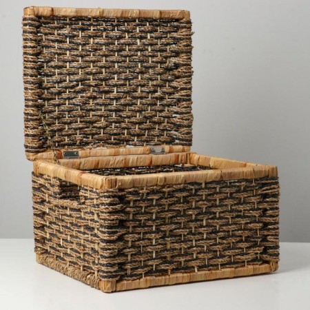 Wicker basket, 40x32x15 cm, seaweed, reeds-2