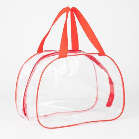 Lightning cosmetic bag, transparent/red color-1