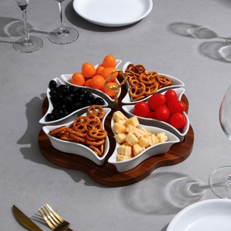 Medisa Medisa, 6 pcs: 180 ml, wooden base, porcelain, Iran-1