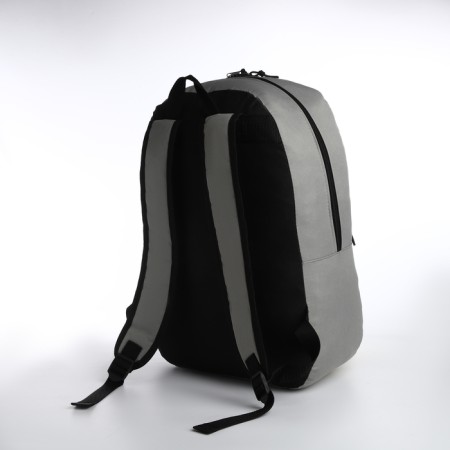 Youth backpack with lightning, external pocket, gray color-3