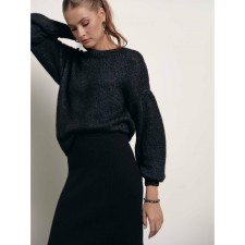 Джемпер женский из мерцающей пряжи Conte Elegant, размер XS, цвет black
