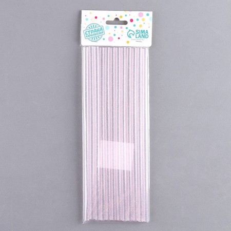 Tubes for the “sparkle” cocktail, in the set 12 pcs., Pink color-1