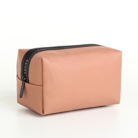 Cosmetic bag with zipper, Powder color