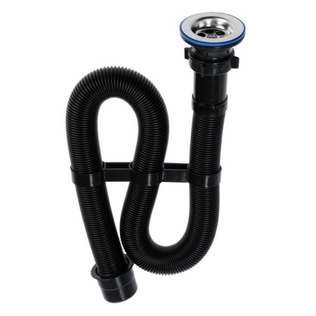 Hofrosiphon ORIO AS-3012, 1 1/2 "x40 mm, with a stainless grill d = 70 mm, l = 1000 mm, black