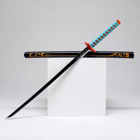 Souvenir weapon "Katana Nobu" 102 cm, black with a blue handle, polystyrene foam