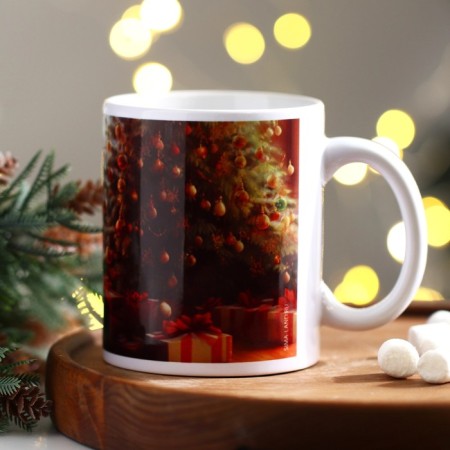 Ceramic "Tale" mug, 320 ml, white color-3