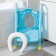 Children's lining - a seat on the toilet with a step, with a soft seat, blue color