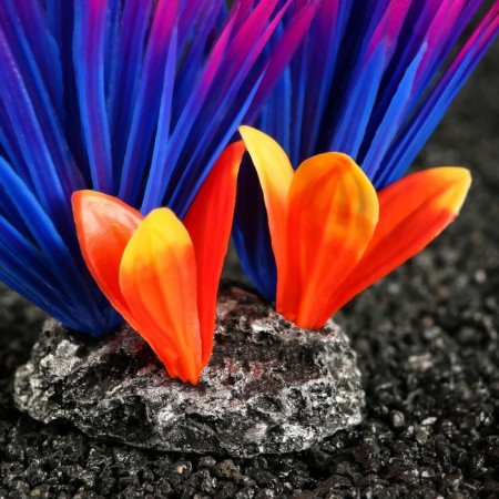 Artificial aquarium plant, 18 x 10 x 11.5 cm, red-violet-4