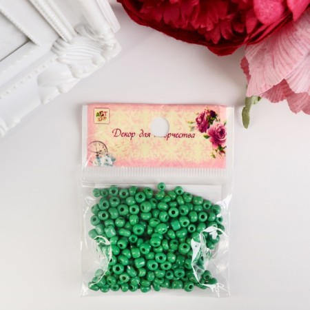 Round beads 6/0 "Green" 20 g-3