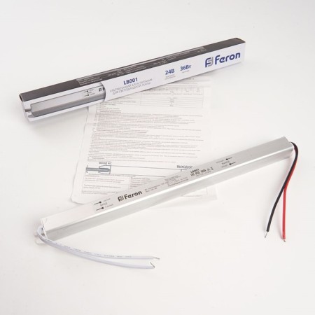 Electronic transformer for 24 W LED tape, Feron, LB001, 1.5A, 36 W-2