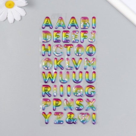 Plastic "English alphabet" with a glitter mix 9x20.5 cm-1