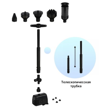 Garden Fountain HJ-1543, 28 W, h = 2 m, 1400 l/h, cable 5 m-1