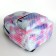 Youth backpack from a lightning textile, 3 pockets, waist bag, blue/white/pink color