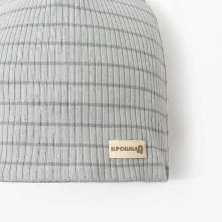 Baby cap, I am Basic Line, p. 48, gray strip-1