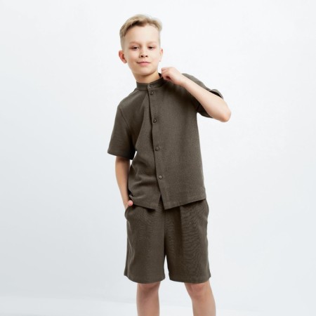 Set for a boy (shirt, shorts) minku color green, height 110-3