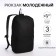 Youth backpack with a zipper, waterproof, 3 outer pockets, black color