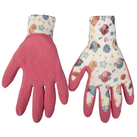 Garden gloves, polymer coating, "birds", Garden Show-1