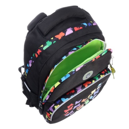 School backpack, 40 x 27 x 20 cm, Grizzly, ergonomic back, laptop department, black-11