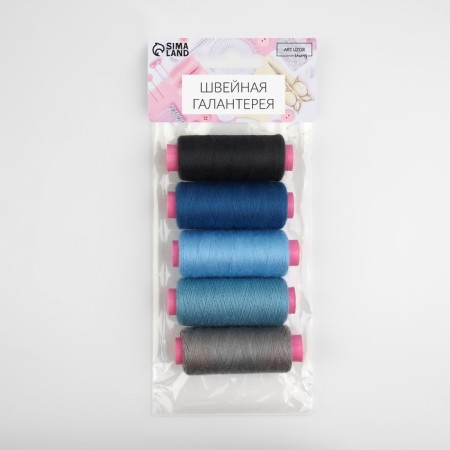 Set of threads "Cloudy sky", 40/2, 200 m, 5 pcs, color colorful color-1