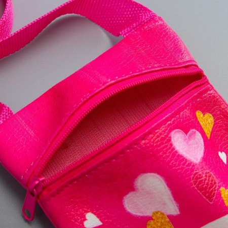 Gift set for the girl "cat", bag, brooch, raspberry color-4