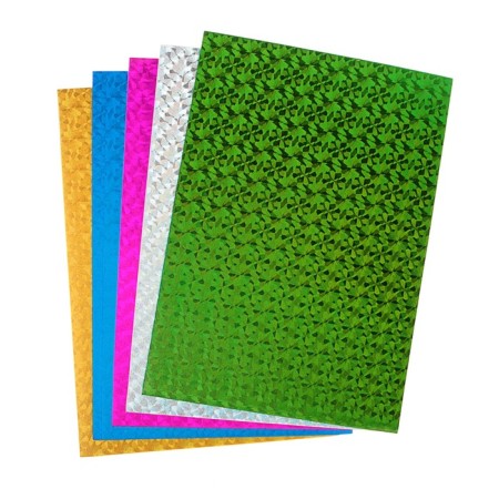 Foamiran holographic, A4, 2 mm set, Devente, 5 sheets x 5 colors-1