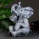 Pigger "Elephant Sitting" silver, 37x24x29cm