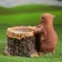 Figure Kashpo "Stump with Mishka" N-19CM, D-17CM