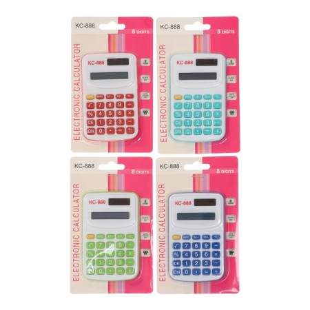 Pocket calculator with colored buttons, 8 - discharge, mix