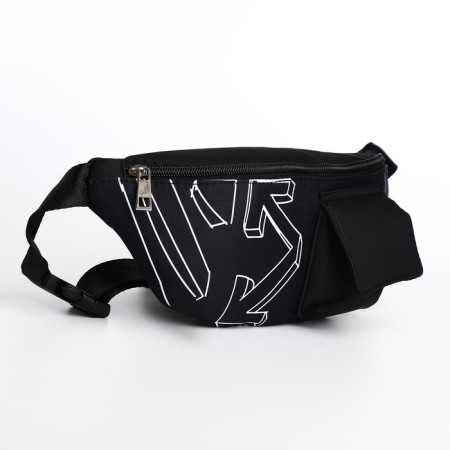 Textile belt bag with a pocket pocket 30*14*6 cm-4