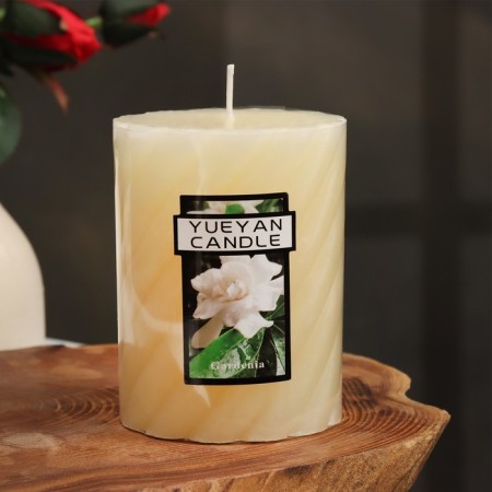 Candle-cylinder aromatic twisted "Jasminovid Madren", 7.5x10 cm-2