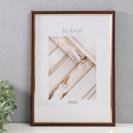 Photo frame Plastic "Mira" 25x35 cm beech with gold (plastic screen)-5
