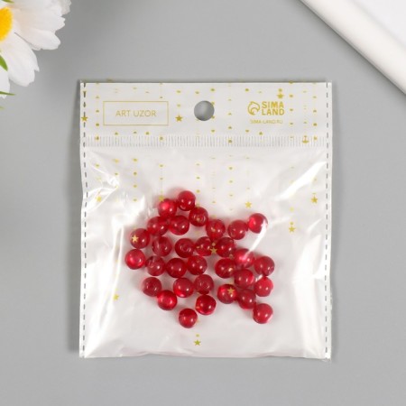 Beads for creativity round "ruby red" set 10 grams 0.7x0.7 cm-4
