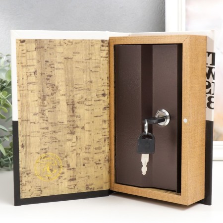 Safe Brush tree to the leatherette "World Half Black" 21x13x5 cm-2