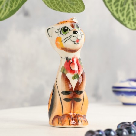 Souvenir "Cat cut", red, 9 cm, gzhel