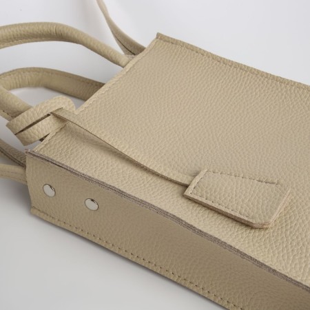 Women's bag over the shoulder Textura, small size, beige color-5