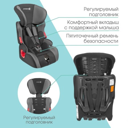 Autocreset crumb I space plus, group 1/2/3, 9-36 kg, (1-12 years old) dark gray/light gray-1