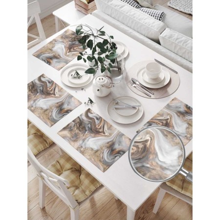 A set of napkins for setting the table "Marble vortex", rectangular, size 32x46 cm, 4 pcs-1