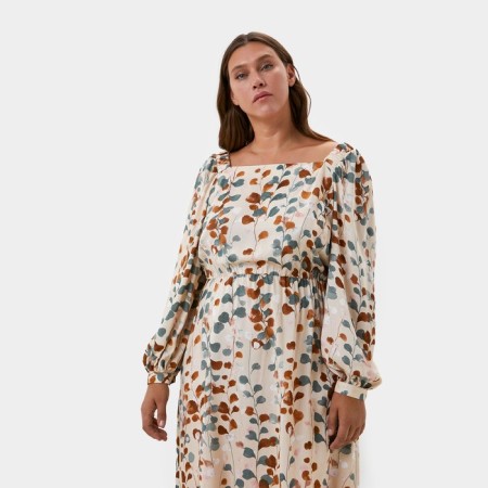 Women's dress with a cut Mist Plus-Size, size 56, beige color-3