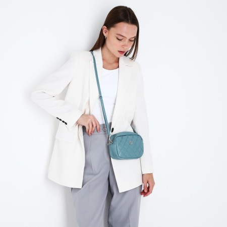 Bag Cross-Bodi with a zipper, blue color-6