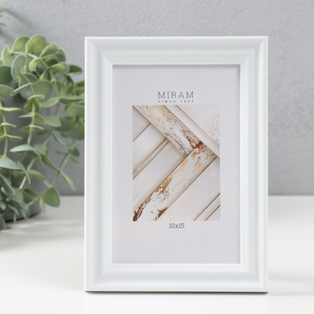 Photo frame Plastic "Mira" 10x15 cm, 261 white (plastic screen)