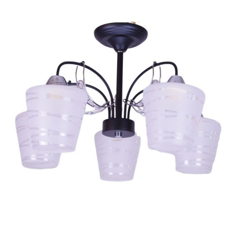 Lamp Ceiling Economy Highlight 12135/5BK+CR WT, 5x40W, E27, 34x56x56 cm, color chromium