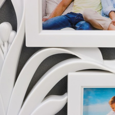 Photo frame plastic in 4 photos 10x15 cm "Blooming Pandanus" White 40x33.5 cm-1