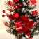Christmas tree decor "Festive" flower bow Balls Berry, 16x35 cm, red