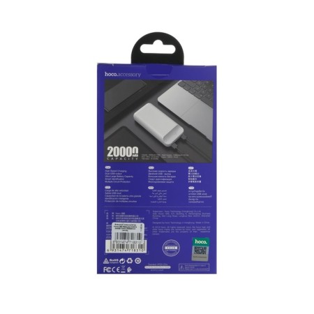 External battery Hoco J52a, Li -Pol, 20,000 mAh, microUSB - 2 A, 2 USB - 2 A, white-5
