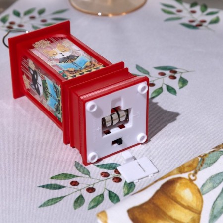 LED figure "Red Lantern with cats" 5 × 12 × 5 cm, plastic, batteries AG13x3, glow warm white-2