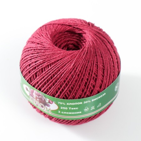 Knitting thread "Peony" 200m/50g 70% cotton, 30% viscose color 0905-1