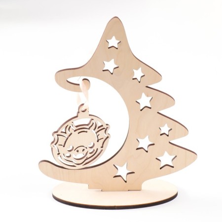 Souvenir "Christmas tree. Muzzle Dragon" 15x18.5 cm (set 3 details)-3