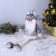 Soft toy "Santa Claus with a bell - long legs" 10*40 cm silver