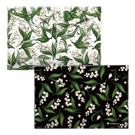 A set of 4 A4 converters, 160 μm, Erichkrause May Bells, translucent, glossy, mix with a pattern