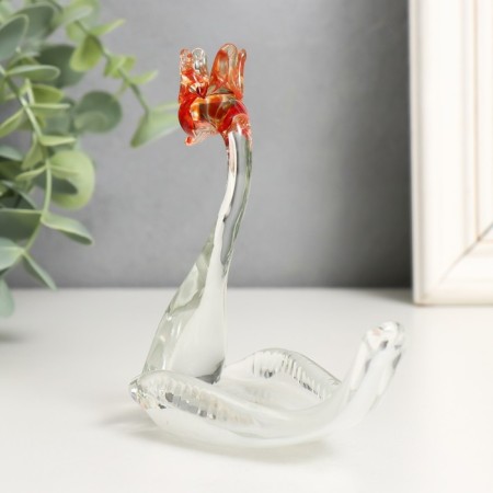 Souvenir "Swan" H 115 mm. (into glassbreed) kr/b-5